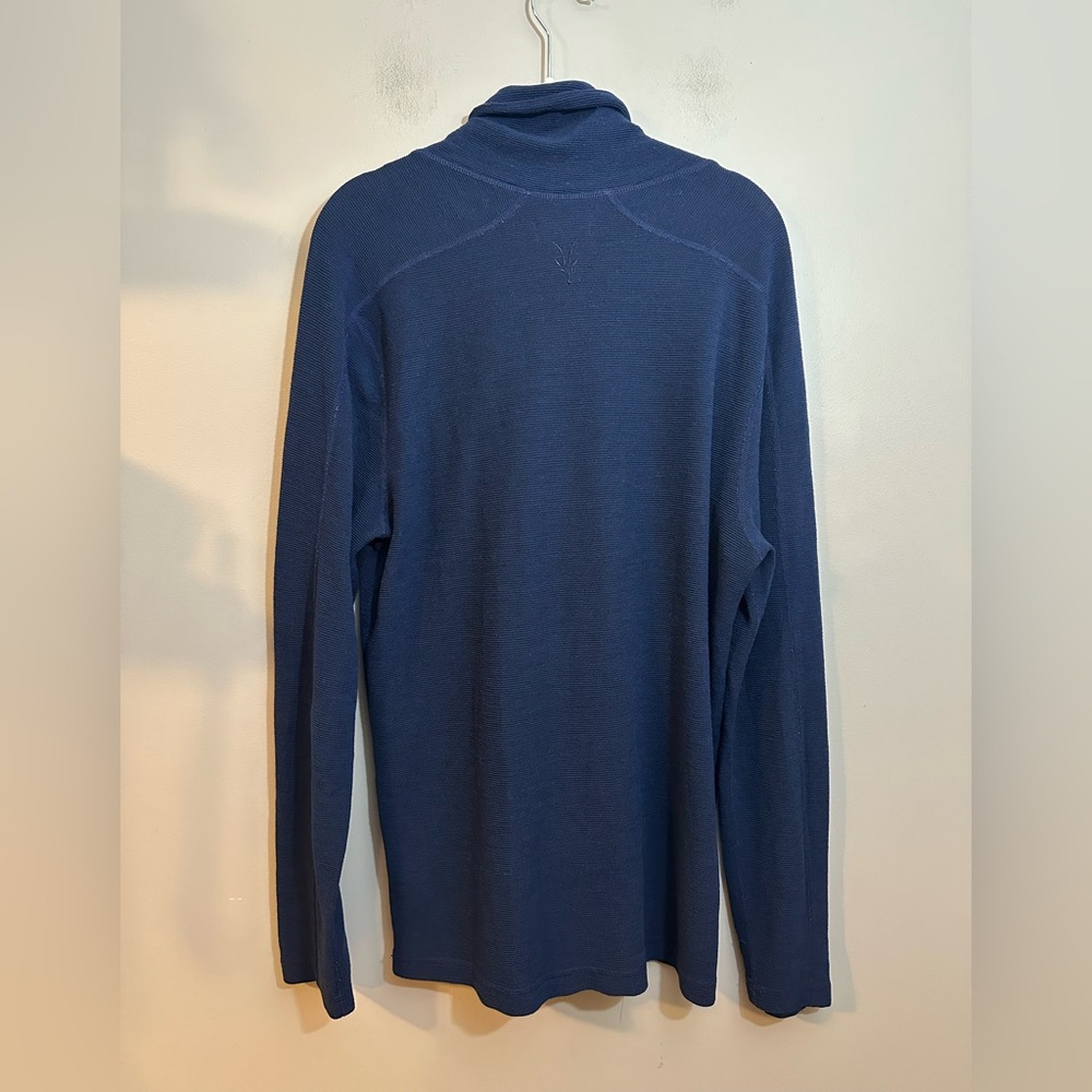 IBEX Men’s Waffle Knit Shawl Collar Sweater Large - Picture 3 of 7